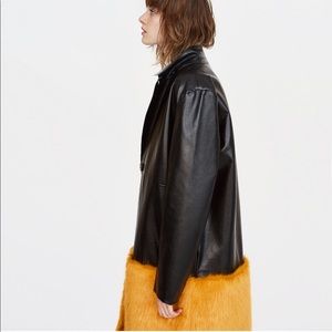 Faux leather Jacket with contrasting fur, NWT